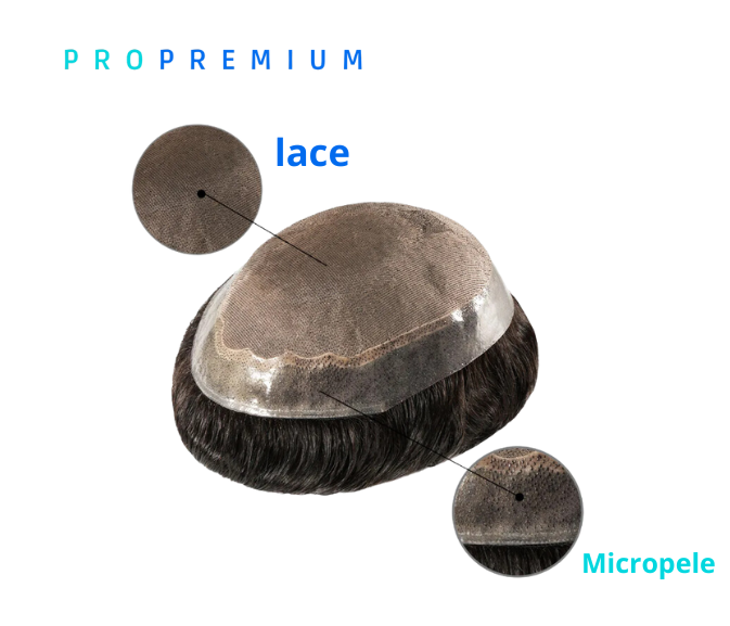Prótese capilar PRO PREMIUM. LOS ANGELES em lace + micropele.